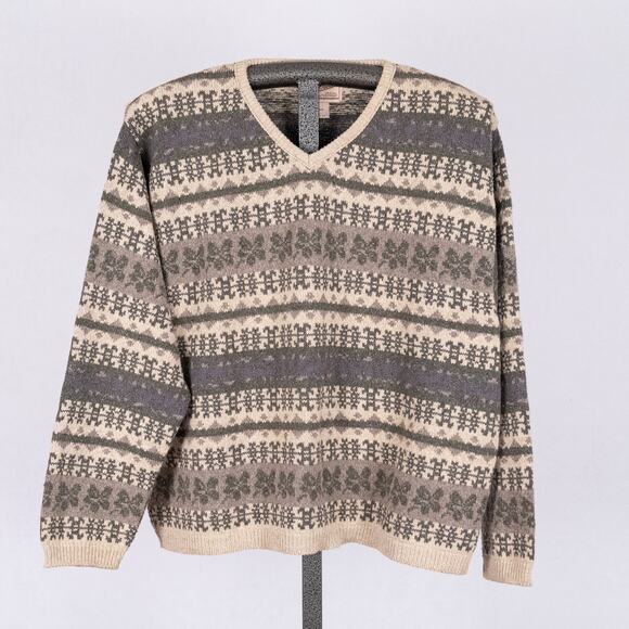Woolrich Sweaters - Vintage Women's Woolrich Sweater LARGE USA Made Fair Isle Nordic Classic Cotton